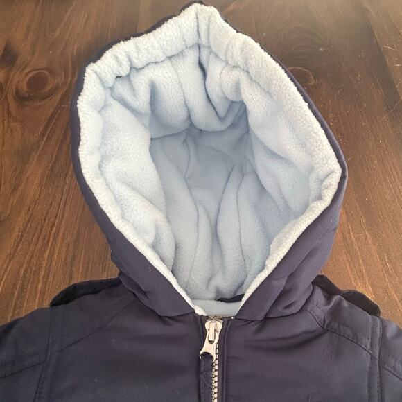⭐️ Rothschild Navy Blue Snow Suit Zipper Hood‎ Airplanes Size 12 Months Winter - Picture 3 of 8